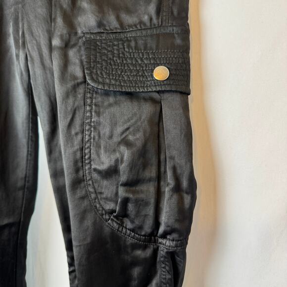 Seventy Two Changes Black Shiny Convertible Cargo Pants - Size 4 - Picture 4 of 8